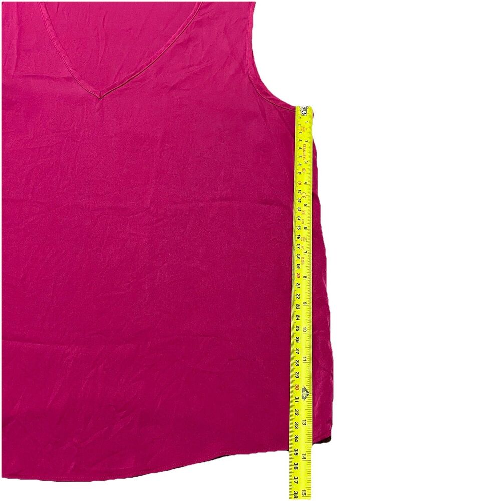Quince Women’s Blouse Size Medium Washable Stretch Silk Blouse Fuchsia Pink - Picture 5 of 7